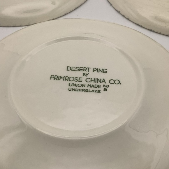 Six Vintage Primrose China Co. Desert Pine 7” Plates - Picture 10 of 12